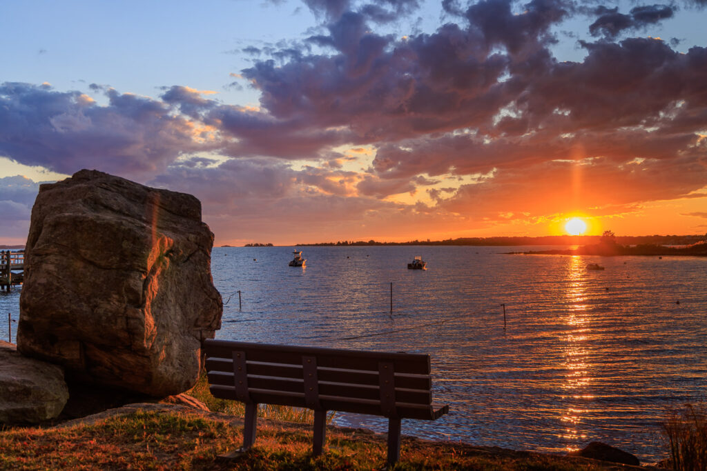 Lords Point Sunset Rock Bench