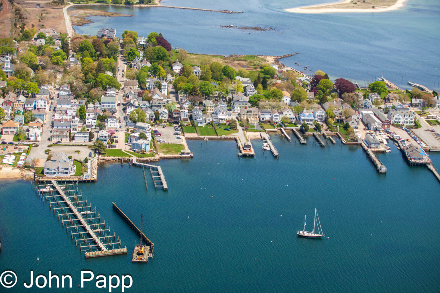 aeria Stonington harbor shore